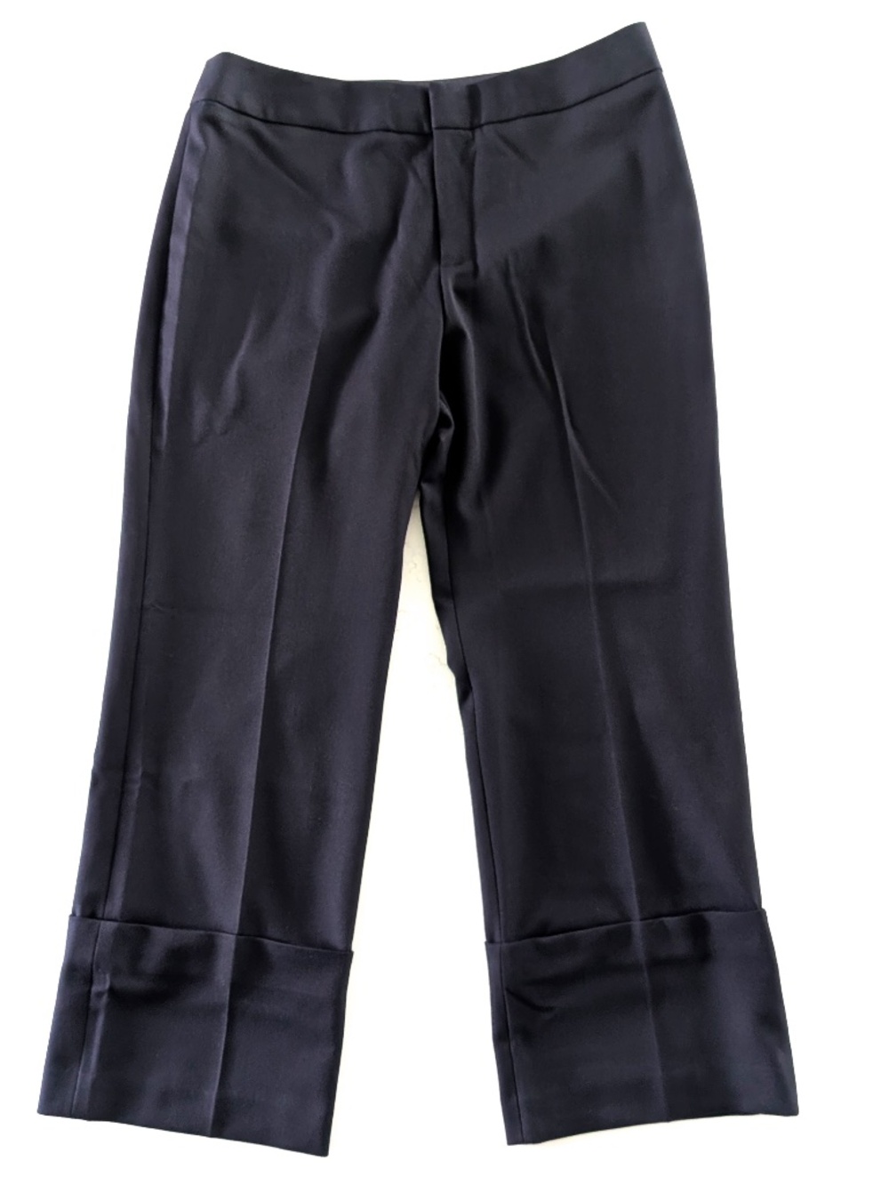 SMYTHE Cuffed Flood Pant Navy Blue Size 12 31 Straight Ankle Cropped Trousers